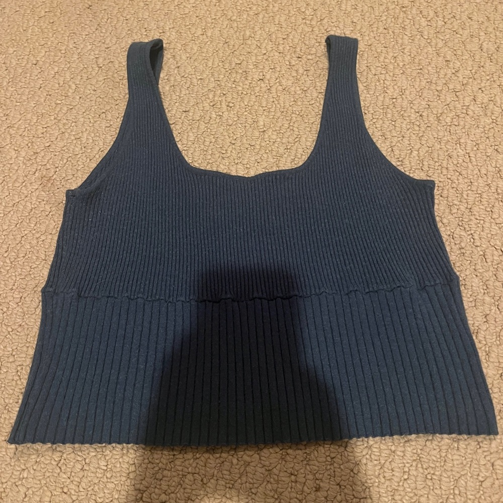 Green Kendall and Kylie ribbed tank top